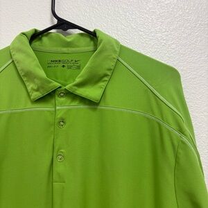 Nike Golf Dri-Fit Polo Short Sleeve Mens Lg Lime Green Moisture Wicking Seahawks